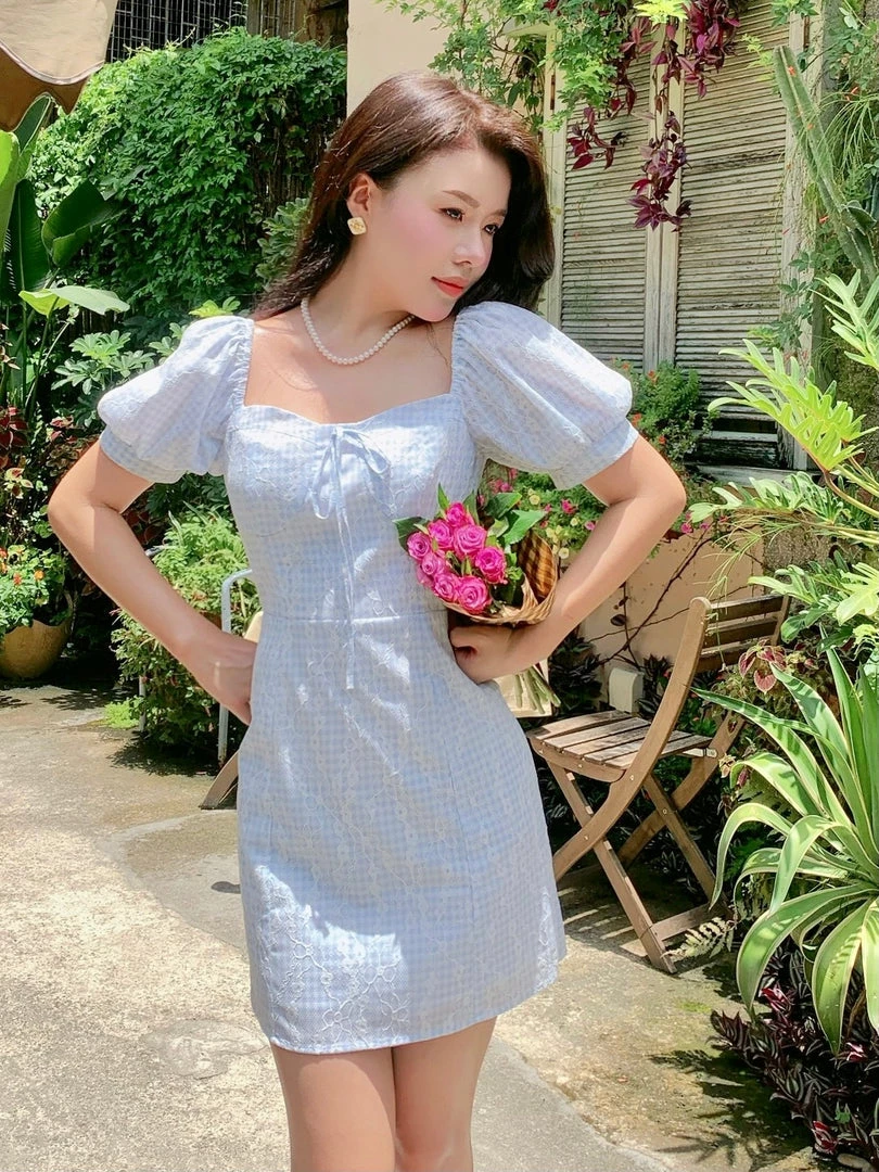 Boss JIA New Arrivals Dream Of The Love Sea Lace And Gingham Mini Dress 4 Boss JIA New Arrivals Dream Of The Love Sea Lace And Gingham Mini Dress