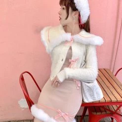 Peach Brownie Dress Coat Set By Designer Arilf