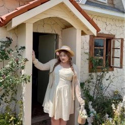 DAJUN [Curve Beauty] Dancing In My Garden Floral Dress