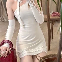 [Arilf Design] The Tender Trap Bodycon Mini Dress With Gloves Set