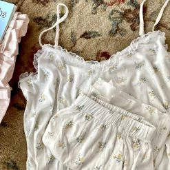 Japanese Lingeire [Basic] Pearl Flowers Day Lingerie Set