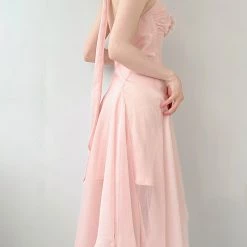 Vintage Inspired New Arrivals Soft Rose Angel Chiffon Dress