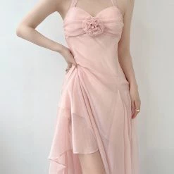 Vintage Inspired New Arrivals Soft Rose Angel Chiffon Dress