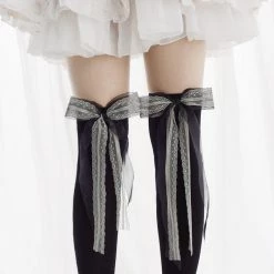 Peiliee Shop Long Ribbon Dream Handmade Lace Socks