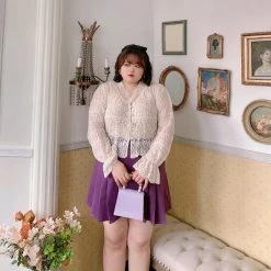 DAJUN [Curve Beauty] Angel Garden Lace Shirt Cardigan