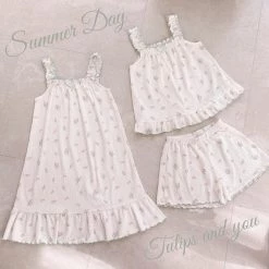 RIBERRY [Petite] Tulips And You Soft Lounge Wear Dress Pjs New Arrivals