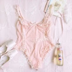 Peiliee [Handmade Lingerie] Pearly Mermaid Pastel Fairy Lace Body