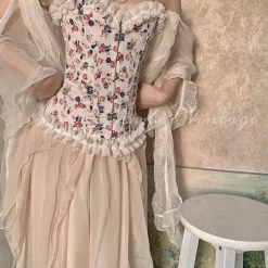 MANXI VINTAGE Rose Girl Floral Corset MANXI