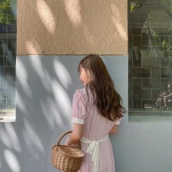 [Premium Selected] Arrived In Dream Land Gingham Dress (designer Rose Candy)