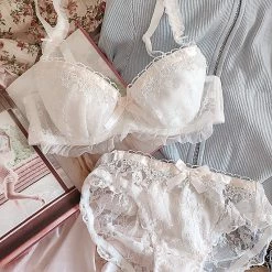 Japanese Lingerie Angel Ribbon For Stars And Roses Bra Set