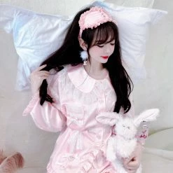 Summer Joy Angelic Rosé Satin Lounge Wear Set