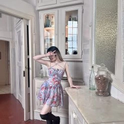 New Arrivals [Arilf SS22] Blue Jacaranda Floral Dress Jumpsuit