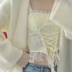 [Basic] White Chocolate Milk Lace Corset