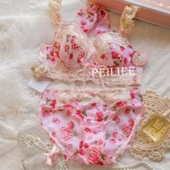 Miss KIKI New Arrivals (Curve Size Included) Strawberry Garden Bra Set [Premium Selected Japanese Brand]