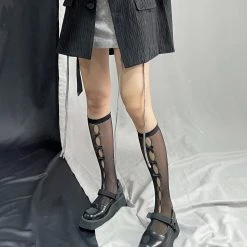 Peiliee Shop My Gothic Soul Ribbon Short Socks