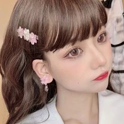 Peiliee Shop New Arrivals Sakura Rain Fairy Dream Handmade Ring Hairpin Necklace Set