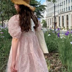 Rose Candy Rose Love Baby Doll Puff Sleeves Dress