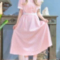 [Premium Selected] Arrived In Dream Land Gingham Dress (designer Rose Candy)