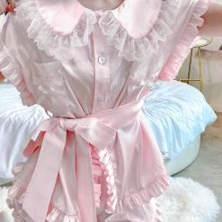 Summer Joy Angelic Rosé Satin Lounge Wear Set