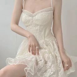 Vintage Inspired Moonlight Ballerina Lace Mini Dress New Arrivals