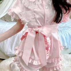Summer Joy Angelic Rosé Satin Lounge Wear Set