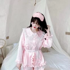 Summer Joy Angelic Rosé Satin Lounge Wear Set
