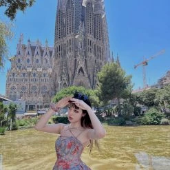 New Arrivals [Arilf SS22] Blue Jacaranda Floral Dress Jumpsuit