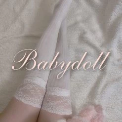 Peiliee Shop New Arrivals Babydoll Lace Dream Knee High Stocking Socks