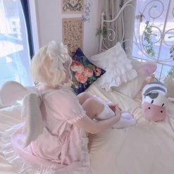 Peiliee Design [Made By Peiliee] Love Is Two Hearts As One Cotton Sleepwear Loungewear Dress New Arrivals