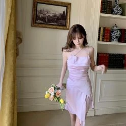 Chic Memories New Arrivals Lilac Aroma Satin Mini Dress