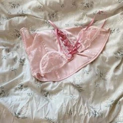 Peiliee New Arrivals [Handmade] The Pink Rose Lace Corset