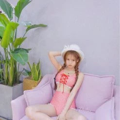 Peiliee Shop [SS2020] Love Strawberry Bikini Set High Waist