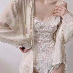 Vintage Inspired Moon Knows My Secret Bodysuit Lace Lingerie