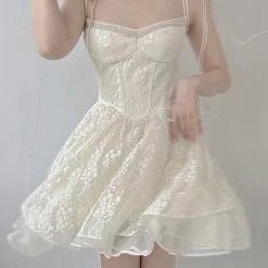Vintage Inspired Moonlight Ballerina Lace Mini Dress New Arrivals