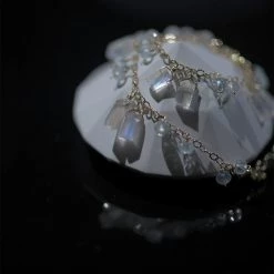 Handcrafts Marketplace New Arrivals Moonset Over The Sea Handmade Crystal 14k Gold Bracelet Birth Stone Of June