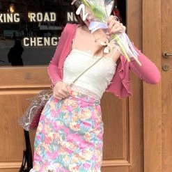 New Arrivals [Premium Selected] Plum Baby Floral Skirt (Designer Arilf)