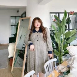 DAJUN [Curve Beauty] Live The London Way Autumn Dress