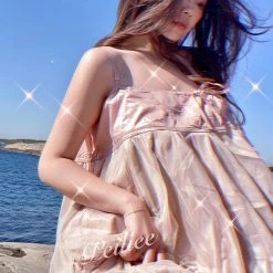 New Arrivals [Sweden Warehouse] Escaped Bunny In Peach Flower Garden Dress (designer Arilf)