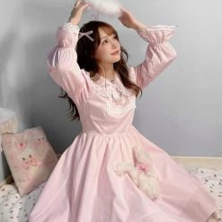 Milk Tooth Kitty In My Basket Babydoll Dress