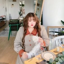 DAJUN [Curve Beauty] Live The London Way Autumn Dress