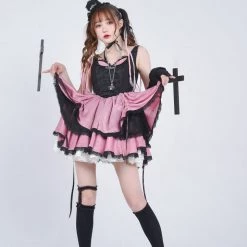 [Evil Tooth] Poker Spades Girl Gothic Punk Mini Dress♠️