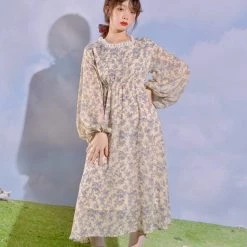 SEC-FLY Poem Of The Garden Floral Dress Set