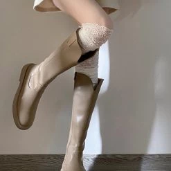 [Basic] Angelic Cloud Lace Cotton Over-knee Socks