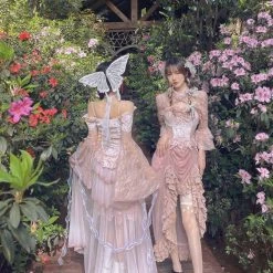 Blood Supply Summer 2022 Sakura Dream Velvet Corset Top With Sleeves