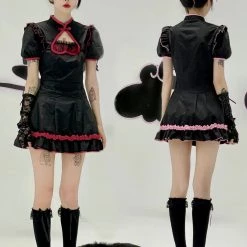 Summer 2022 [Evil Tooth] Chinese Sweetheart Goth Princess Qipao Style Dress