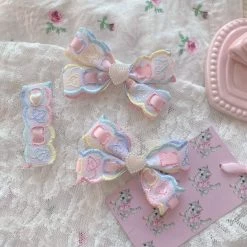 Peiliee Shop Rainbow Hearts Handmade Hairpin