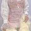 Peiliee Shop Cloudy Pink Lace Corset Top Last Chance