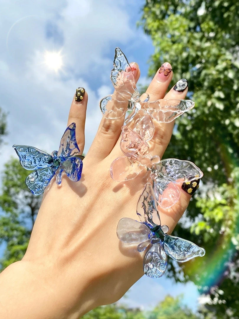 Peiliee Shop The Moment Of My Life Hand Crafted Glass Butterfly Ring 7 Peiliee Shop The Moment Of My Life Hand Crafted Glass Butterfly Ring