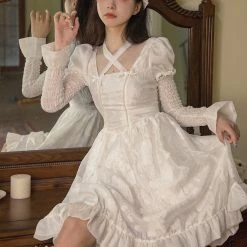 12 Studio White Rose Romance Dress