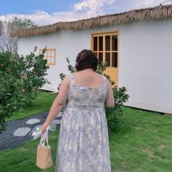 DAJUN [Curve Beauty] Cottage Ballerina Floral Vintage Dress New Arrivals